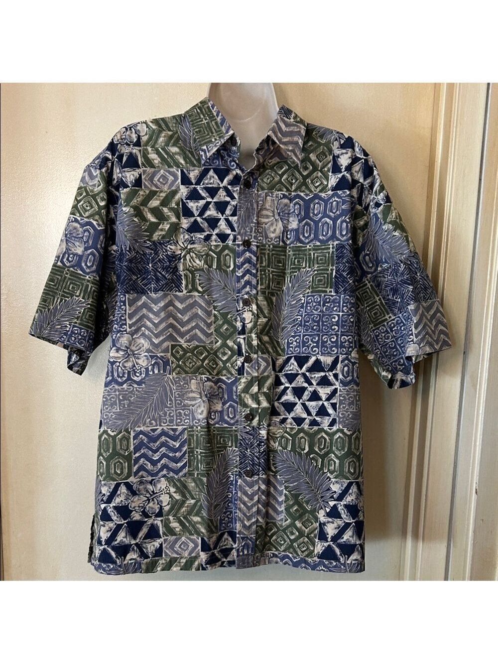 Cooke Street Honolulu Men's Aloha Shirt - Purple and Green size L